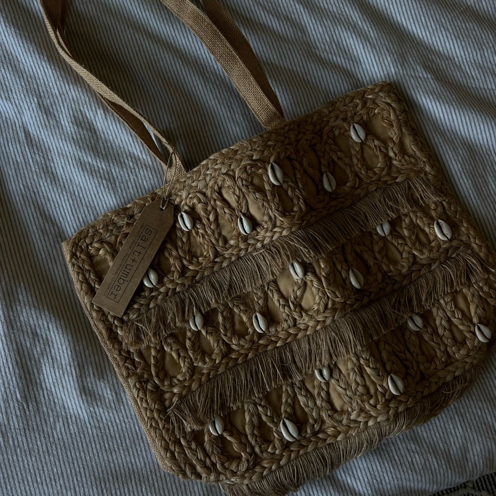 Salt + Umber Beach Seashell Tote Bag